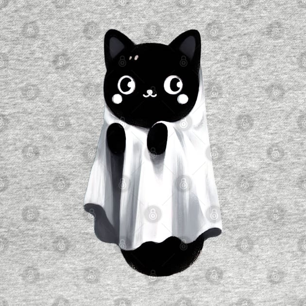 Funny black cat ghost by Evgmerk